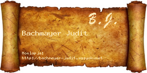 Bachmayer Judit névjegykártya